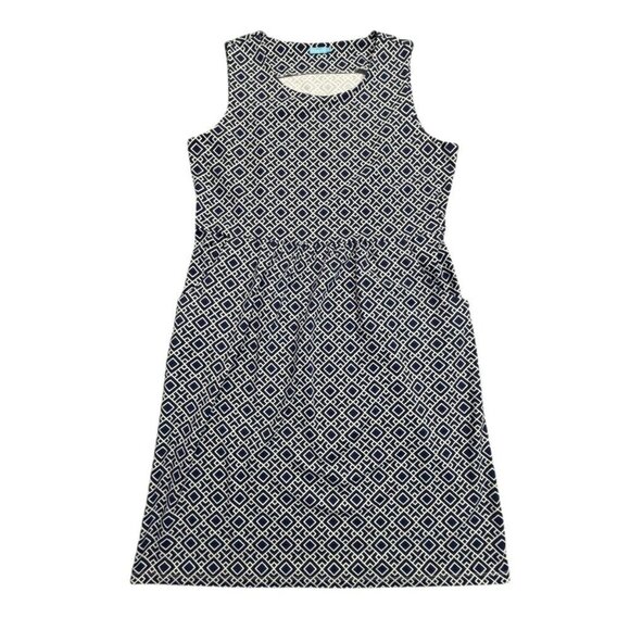J. McLaughlin Dresses & Skirts - J.McLaughlin Catalina Cloth Sleeveless Geo Print Dress Navy L